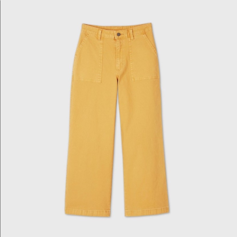 Yellow wide leg universal three pants